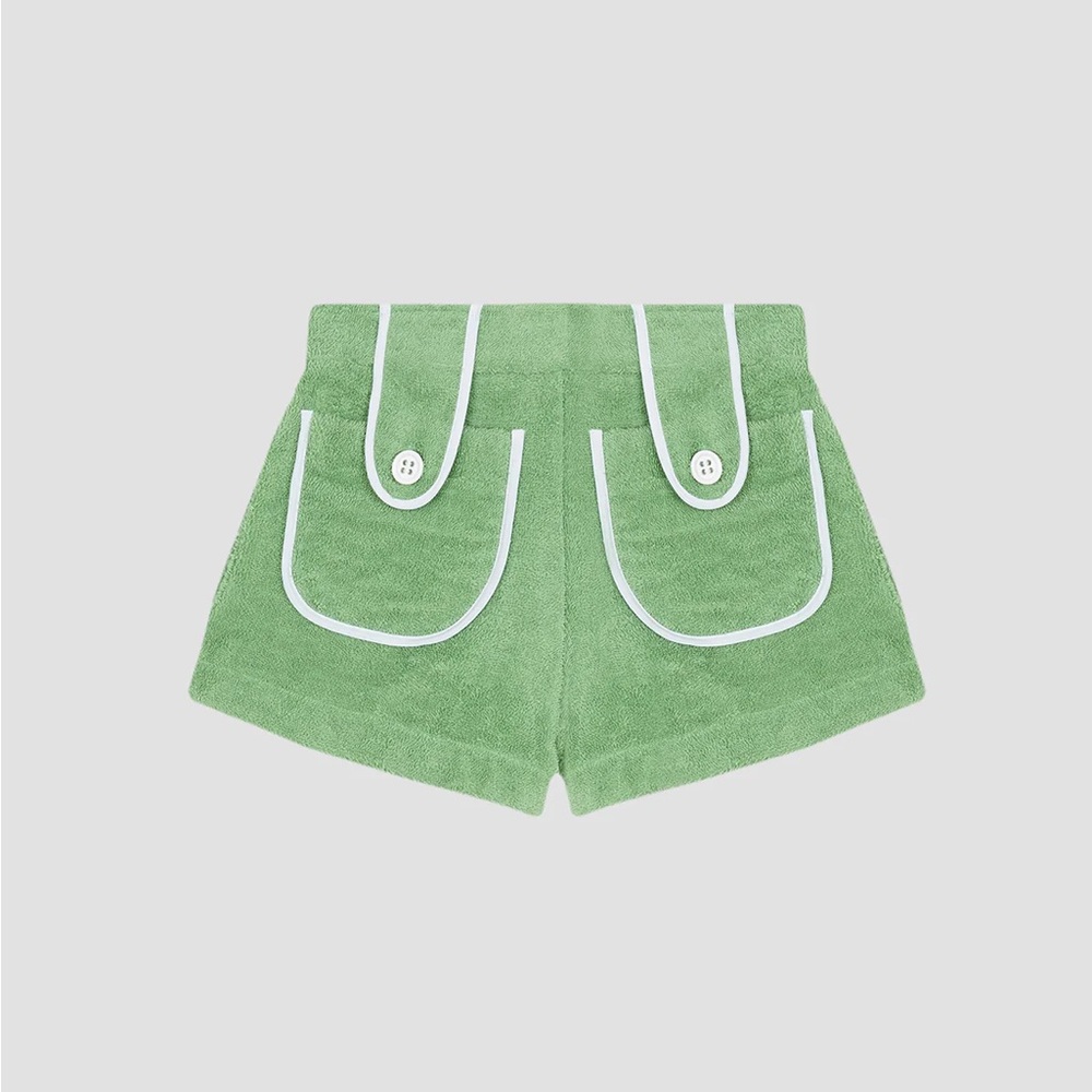 LA VESTE green terry cloth shorts size Small - Picture 2 of 2